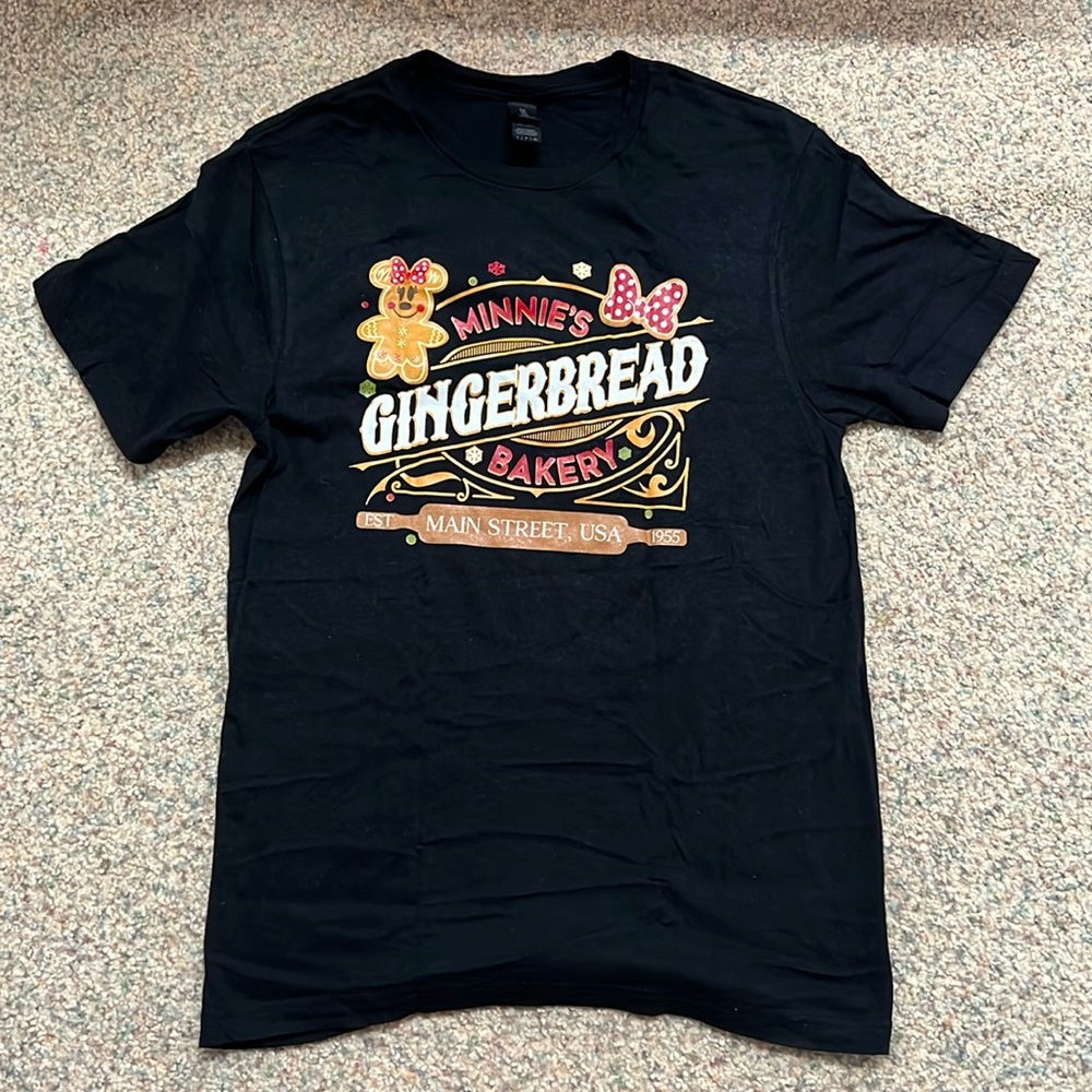 Black “Minnie’s Gingerbread Bakery” t-shirt